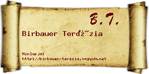 Birbauer Terézia névjegykártya